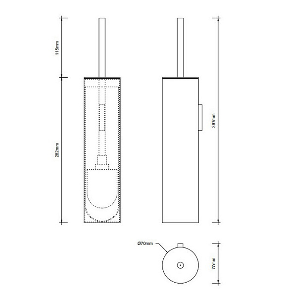 Ершик для туалета Decor Walther Mikado 0521376, сталь матовая