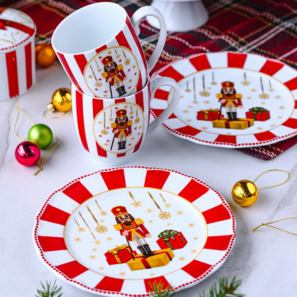 Набор чайный на 2 персоны Christmas Love, 4 предмета, красный