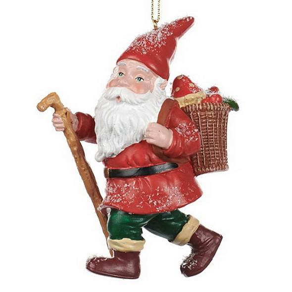 Игрушка на елку "Санта с посохом" 10 см