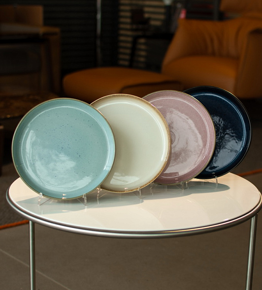 Тарелка салатная Bitz 21 см, серая/голубая