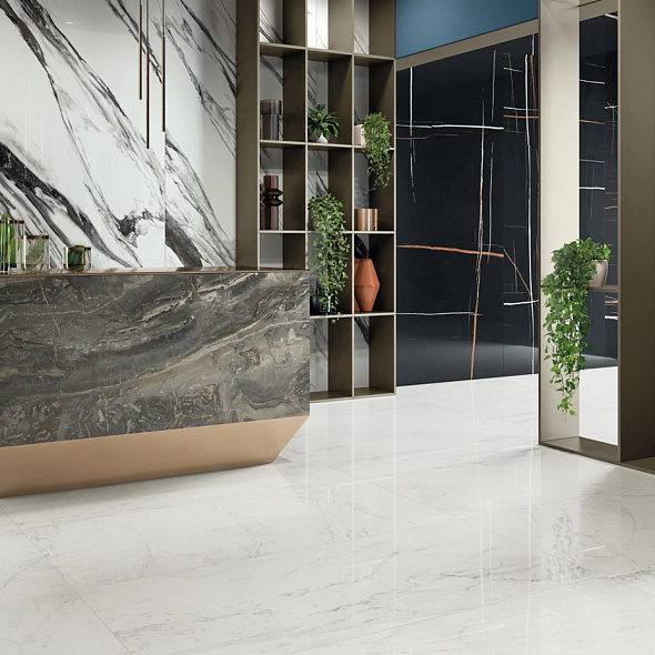 Керамогранит Italon Charme Deluxe 120х278 Lux, Bianco Michelangelo, 6 мм