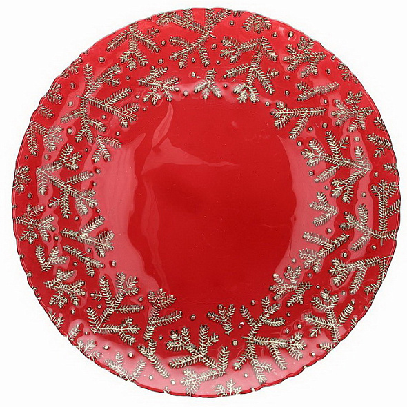 Блюдо сервировочное Natale Holly Gold 33 см