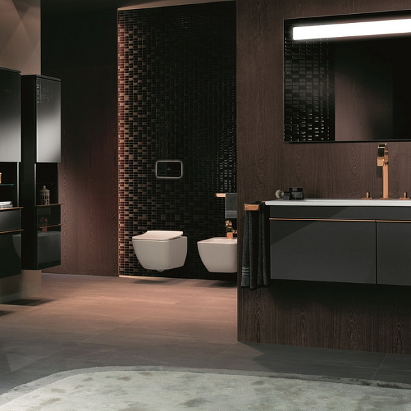 Унитаз подвесной Villeroy&Boch Venticello 56х37, CeramicPlus, 4611RSR1, c сиденьем