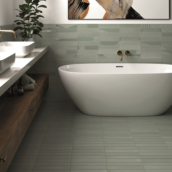 Керамогранит Equipe Wadi 6х30, Decor Mint, 8 мм