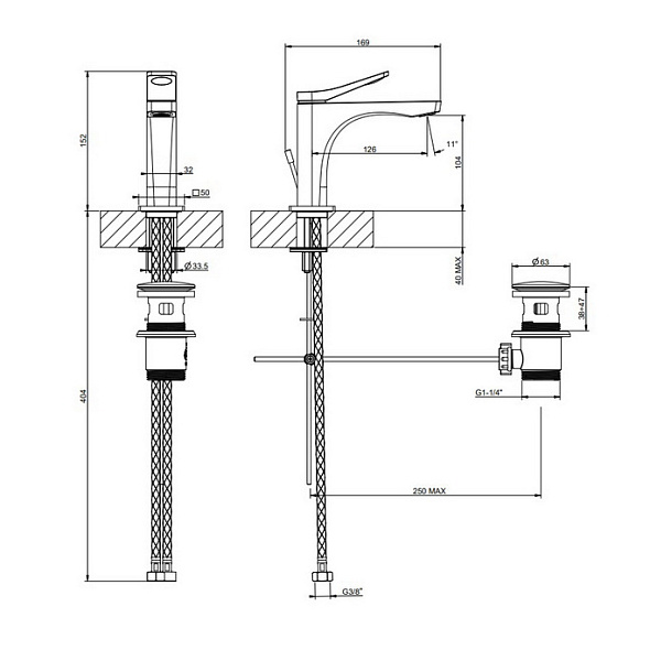 Смеситель для раковины Gessi Rilievo 59001.031, хром