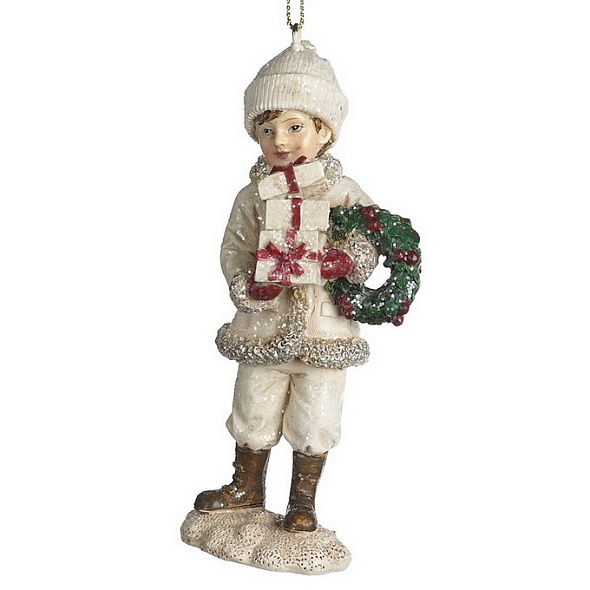 Игрушка на елку "Мальчик с подарками" 11,5 см