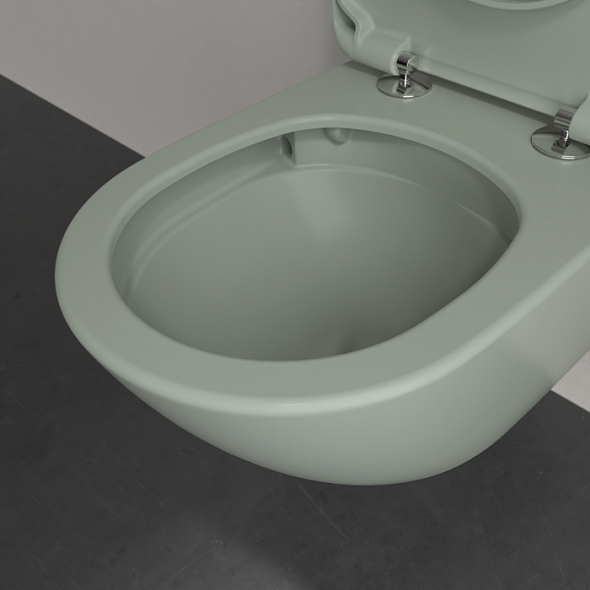 Унитаз Villeroy & Boch Antao 56х37, CeramicPlus, TwistFlush, с сиденьем, Morning Green