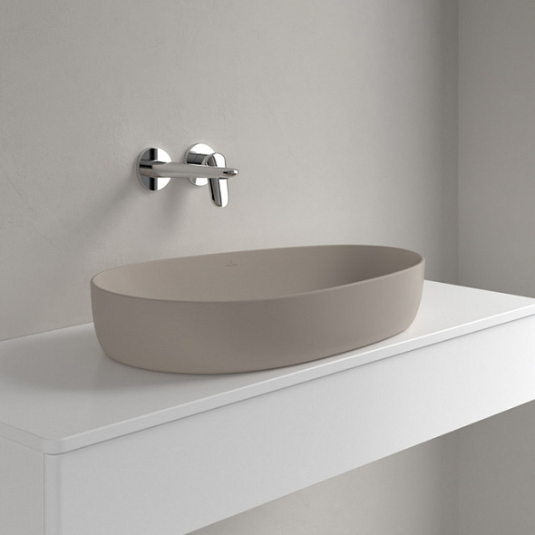 Раковина накладная Villeroy & Boch Antao 65х40, CeramicPlus, 4A7465AM, из TitanCeram, Almond