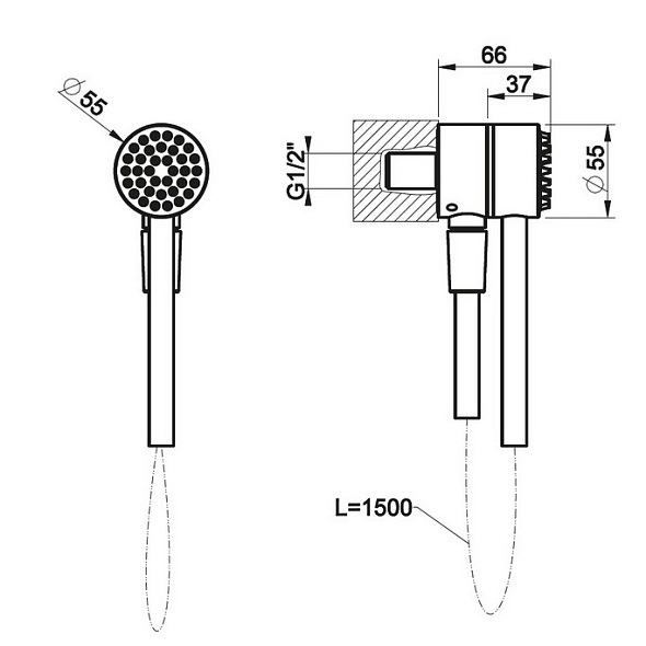 Комплект для душа Gessi HI-FI 63099.708, брашированная медь PVD