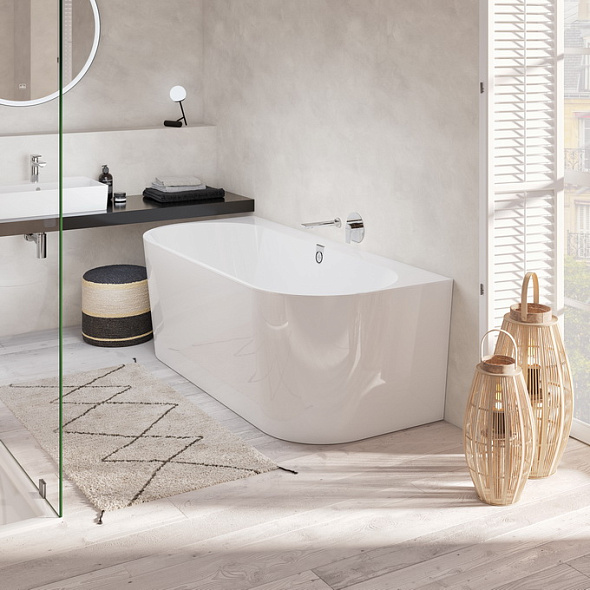 Ванна квариловая Villeroy & Boch Oberon 2.0 180х80, с панелью, UBQ180OBR9CD00V-01