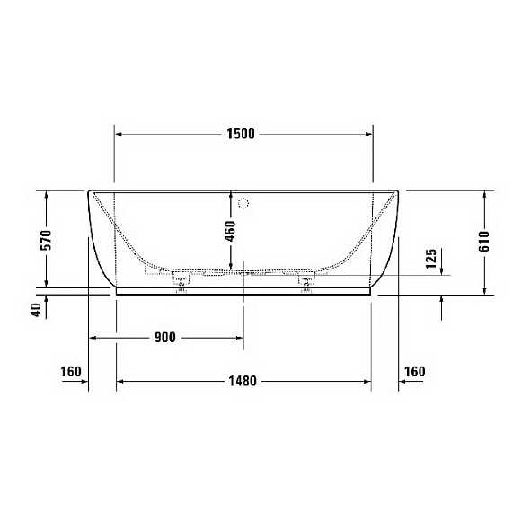 Ванна из искусственного камня Duravit Luv 180х95 700433000000000