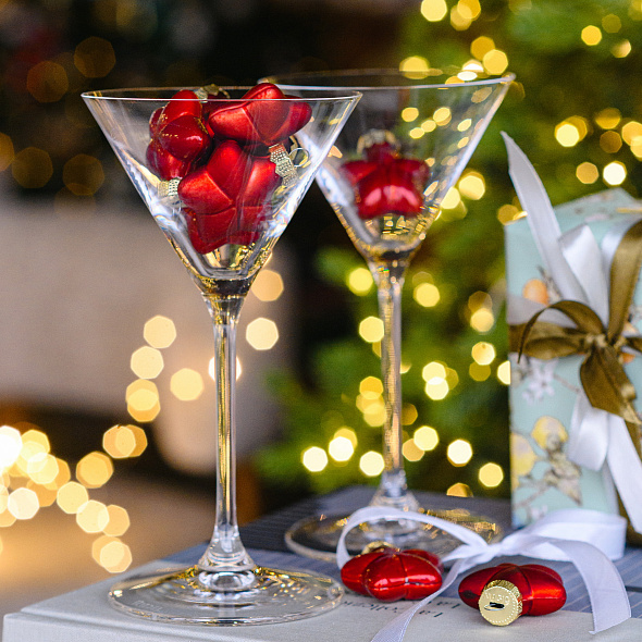 Набор елочных игрушек "Звезды" 4 см, 8 шт, цвет красный