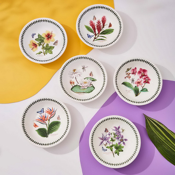 Набор тарелок для пасты/супа "Экзотические цветы" 20 см, 6 шт