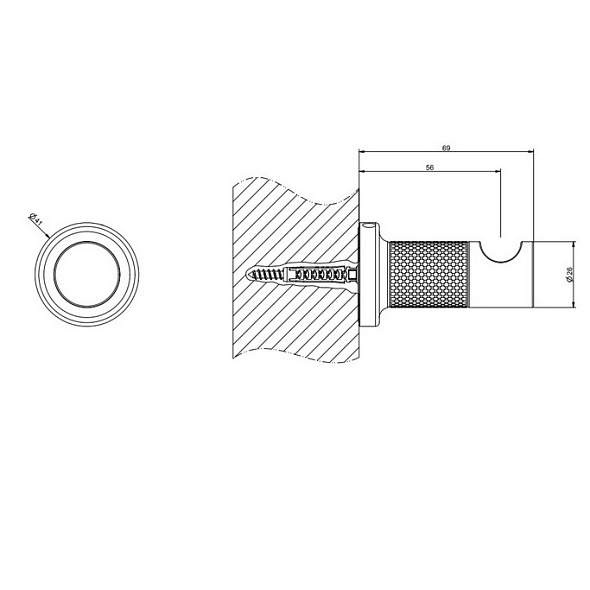 Крючок Gessi Inciso 58521.149, никель матовый