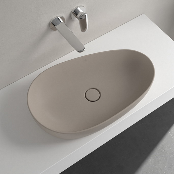 Раковина накладная Villeroy & Boch Antao 65х40, CeramicPlus, 4A7465AM, из TitanCeram, Almond
