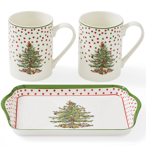 Набор кружек на подносе Christmas Tree 280 мл, 3 предмета