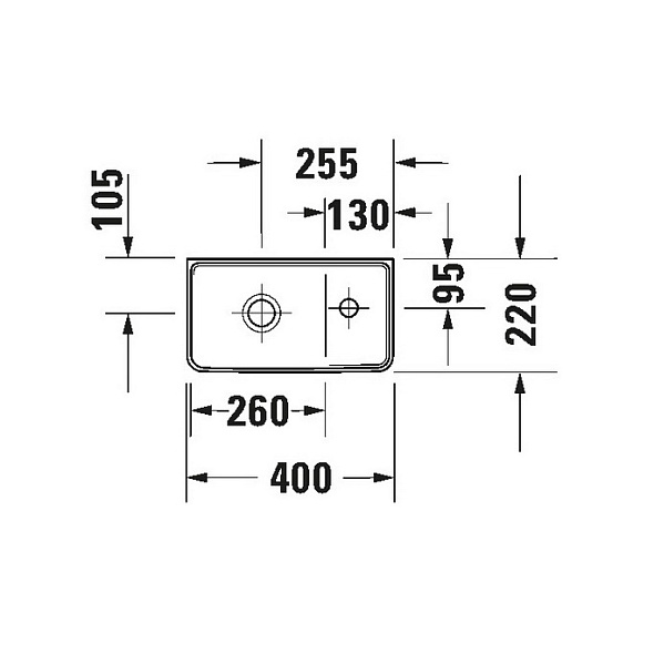 Раковина подвесная Duravit D-Neo 22х40 0739400041, белая