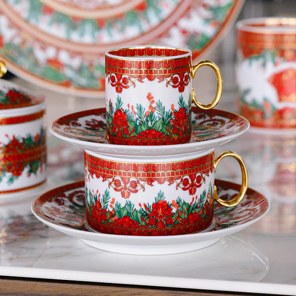 Чашка чайная с блюдцем Versace Love Baroque Holiday 200 мл