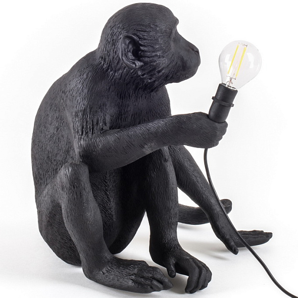 Лампа настольная Monkey Lamp Sitting  Outdoor 32 см, черная