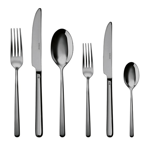 Набор столовых приборов Linear Black, 36 предметов