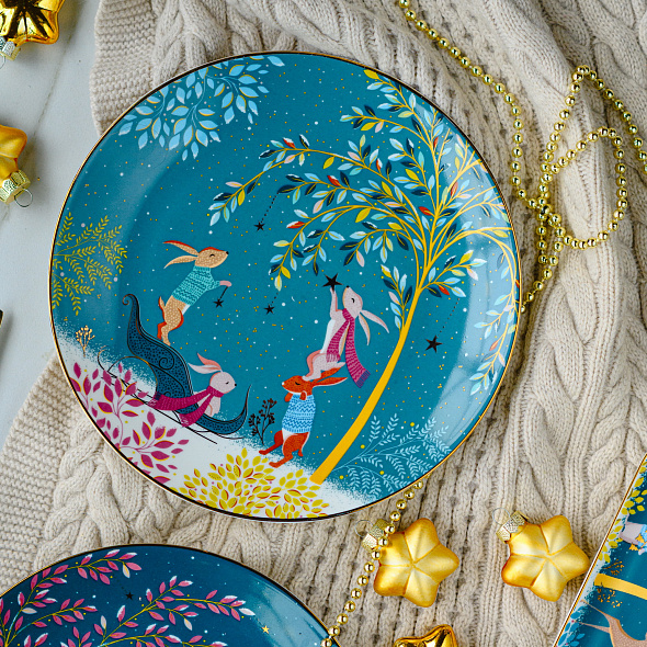 Тарелка салатная "Зайцы на санках" Woodland Tales 20 см