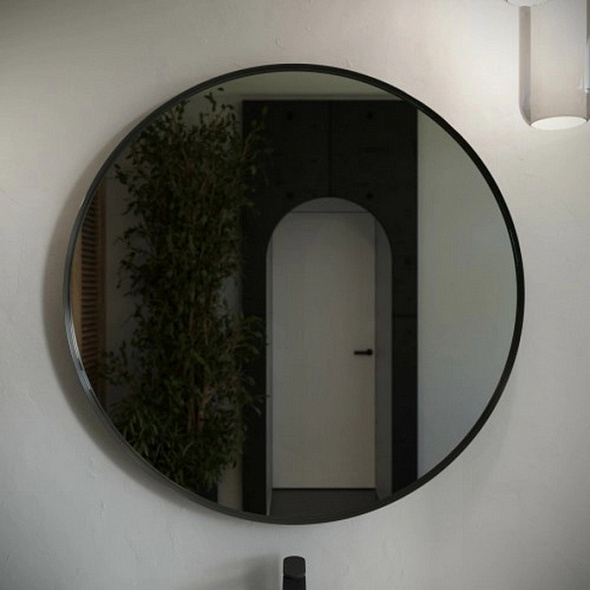 Зеркало Mebelvann Augusta 100х100, черная рама