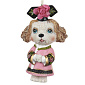 Игрушка на елку "Собака в розовом кимоно" 10 см