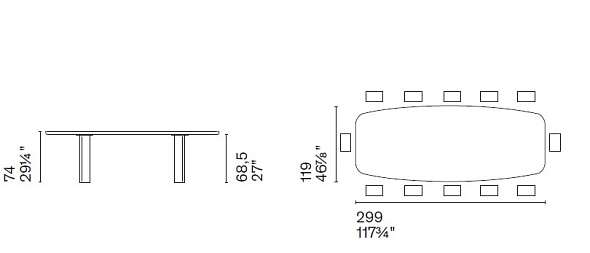 Стол Calligaris Sandy 249х119, White Travertino