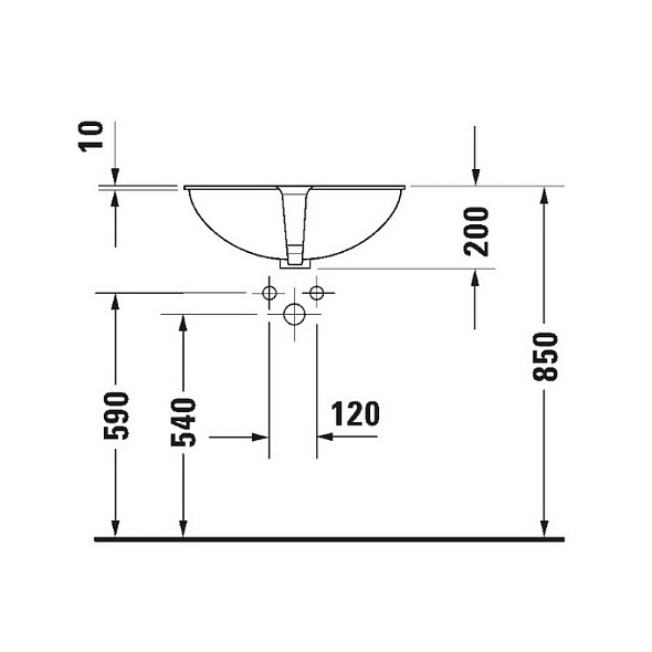 Раковина Duravit Santosa 38х51 0466510000 ,встраиваемая, белая