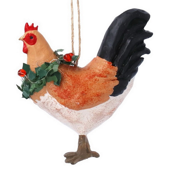 Елочная игрушка "Петух" 7х6 см