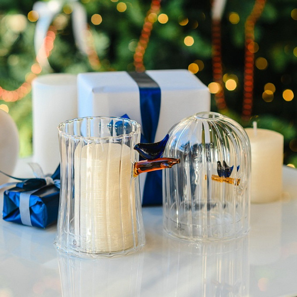 Подсвечник Birds "Голубая птица" 12,5 см