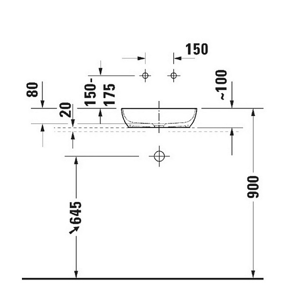 Раковина Duravit Sivida 40х40, из DuroCast, белая