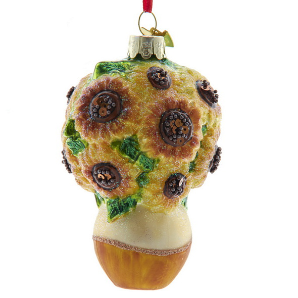 Елочная игрушка "Подсолнухи" 9,5 см