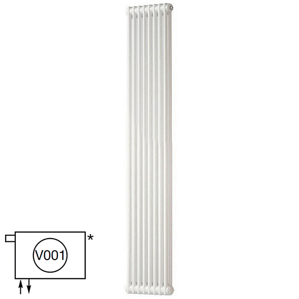 Радиатор Zehnder Сharleston 2180-8, 179х39, 1/2, V001 (V002), с термовентилем , белый