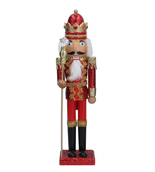 Фигурка "Щелкунчик в блестках" 39 см, цвет красный