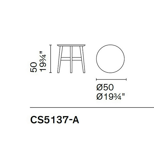Стол журнальный Calligaris Abrey 50х50 CS5137-A, Bronze