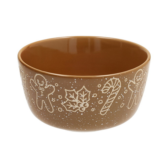 Салатник порционный Snowy Xmas 15 см, коричневый