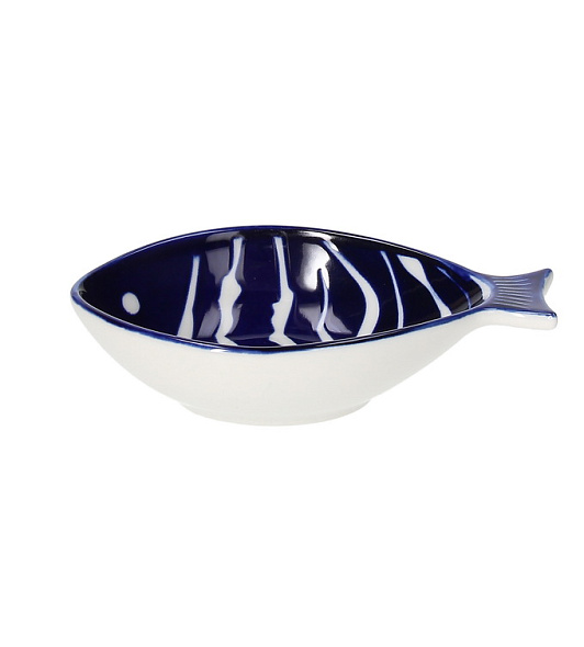Блюдце Fish 13х8 см, синее