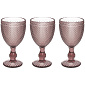Набор бокалов Glass Diamante 280 мл, 3 шт, розовый