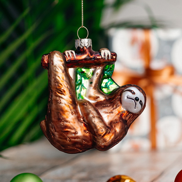 Игрушка на елку "Ленивец" 9 см