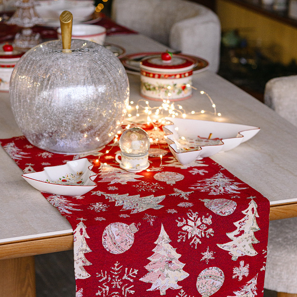 Скатерть-дорожка Crystal Tree 40х100 см, цвет бургунди