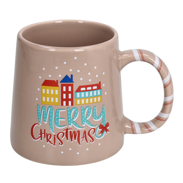 Кружка Merry Christmas 400 мл, розовая