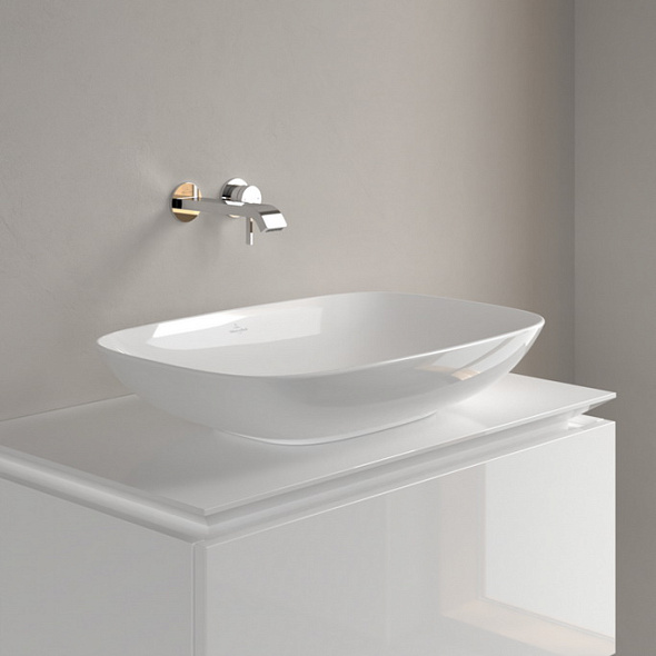 Раковина накладная Villeroy & Boch Loop & Friends 62х42, CeramicPlus, 4A5001R1, из TitanCeram, белая