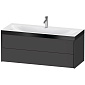 Тумба с раковиной Duravit XViu 120х50, графит матовый, черный профиль