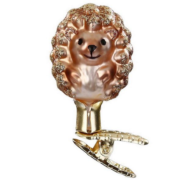 Елочная игрушка на клипсе "Ежик" 5 см