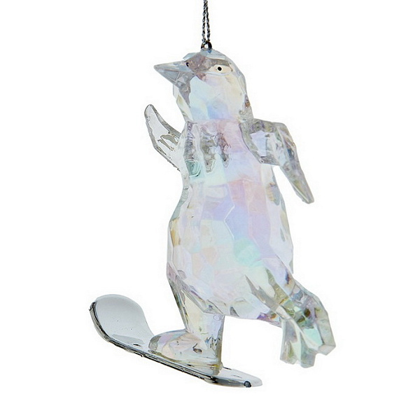 Елочная игрушка "Пингвин на лыжах" 8,3 см