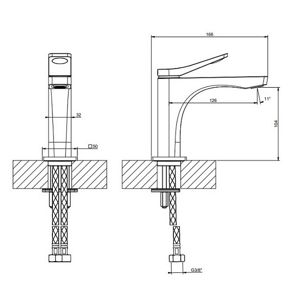 Смеситель для раковины Gessi Rilievo 59002.707, брашированный черный