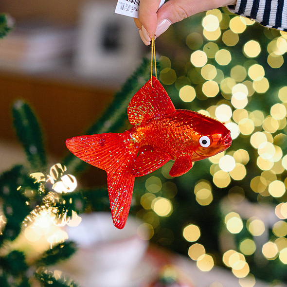 Елочная игрушка "Золотая рыбка" 12,7 см