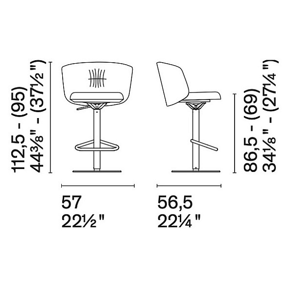 Стул барный/полубарный Calligaris Sweel CS2229, Matt Pearl Beige/Sand