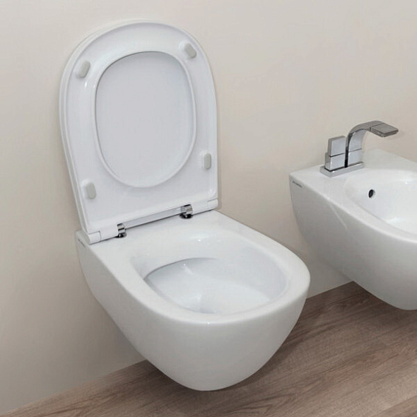 Унитаз подвесной Flaminia IO IO118G, 55х38, с сиденьем, белый